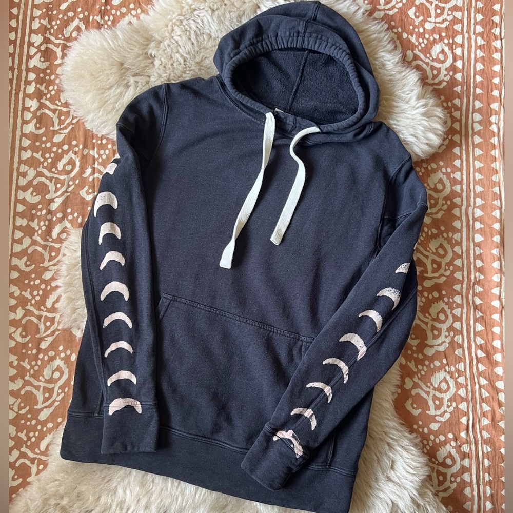 Jungmaven Moon Phase Maui Hooded Sweatshirt in black size XS